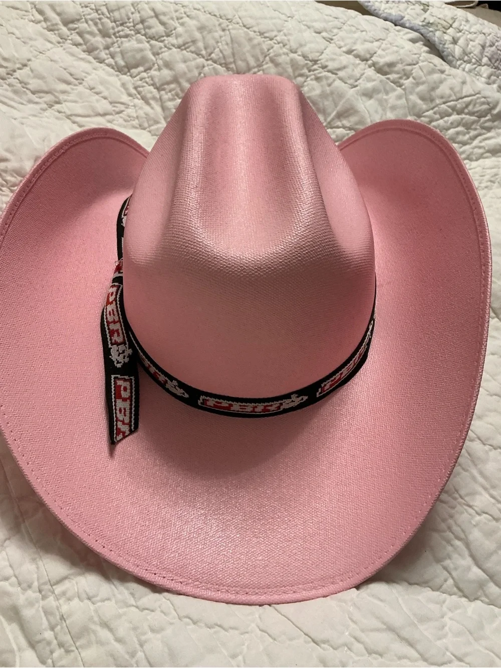 PBR bullhide pink Western Cowboy Hat with Decorative Band